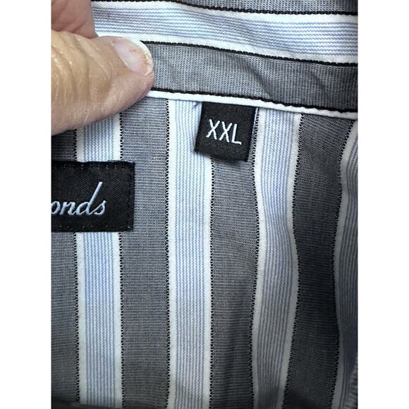 7 Diamonds Men’s Long Sleeve 2XL Shirt Gray White Button Up Eagle Accents - Picture 5 of 16